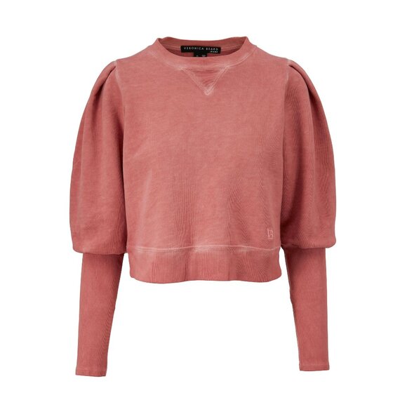 Veronica Beard Analeigh Crewneck Sweatshirt in Rosewood Size Small - Picture 1 of 4